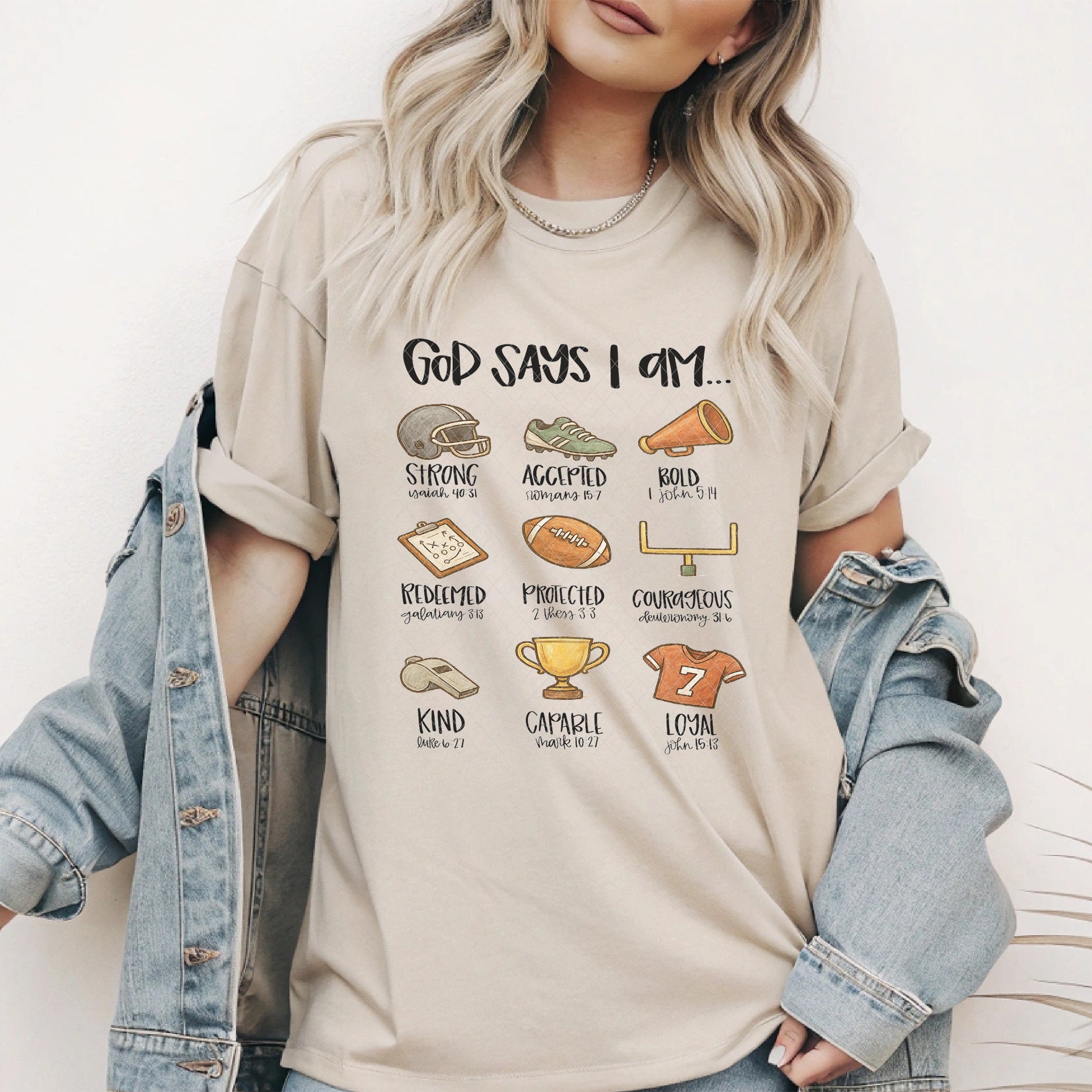 God Says I Am | Football Edition | Graphic Tee